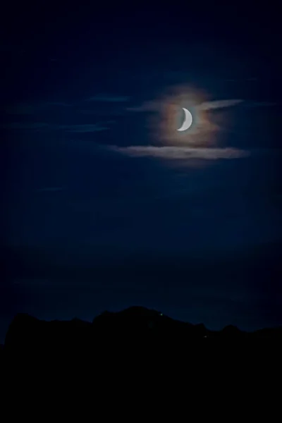 Vue Nuit Pour Lune Depuis Colline Gaisberg Sur Ville Salzbourg — Photo