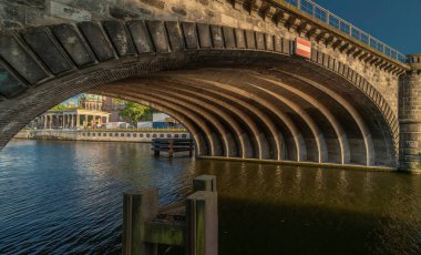 Berlin 'de yaz aylarında şehir tarihi sıcak ve güneşli bir akşam 06: 09 2024