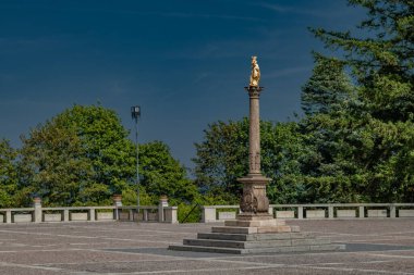 Old historic buildings in summer hot sunny day in Pribram CZ 09 06 2024 clipart