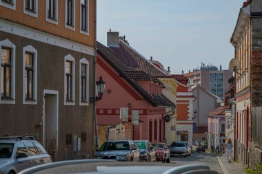 Views for central Bohemia town in summer hot sunny day in Pribram CZ 09 06 2024 clipart