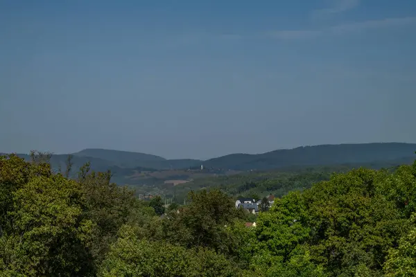 stock image Views for central Bohemia town in summer hot sunny day in Pribram CZ 09 06 2024