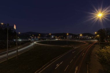 Usti nad Labem 'de sonbaharda yol ve yollar Usti nad Labem CZ 11 01 2024