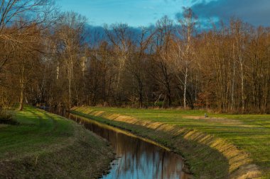 New cycle route near sewer in autumn hot afternoon in Ceske Budejovice CZ 12 16 2024 clipart