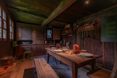 Open air museum with old rural houses interior in Brienz Switzerland 09 09 2025