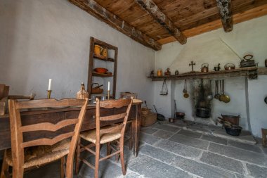 Open air museum with old rural houses interior in Brienz Switzerland 09 09 2025