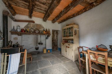 Open air museum with old rural houses interior in Brienz Switzerland 09 09 2025