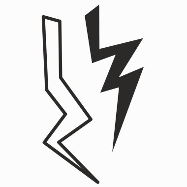 Keskin vuruş vektör simgesi. biçim düz sembol, siyah renk, yuvarlak açılar, beyaz arkaplan