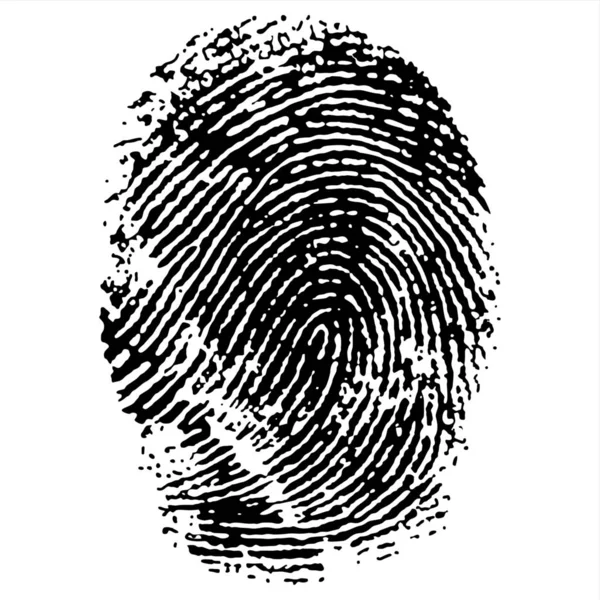 Fingerprint Concept Hand Drawn Ink Exclamation Mark Vector Illustration — Stock Vector