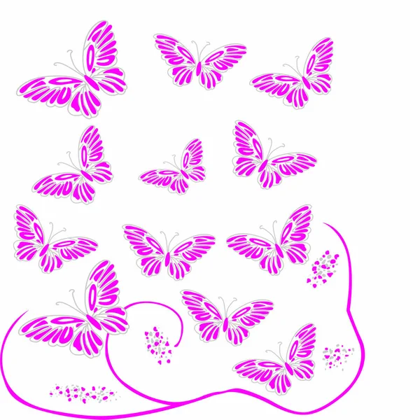 Papillon Sur Fond Blanc — Image vectorielle