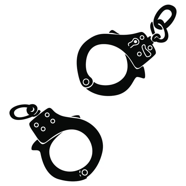 Handcuffs Icon White Background — Stock Vector