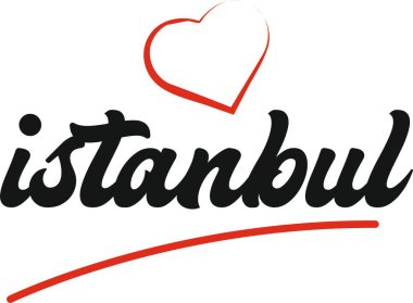 Turistik tanıtım için uygun kırmızı kalp tipografik simge tasarımına sahip