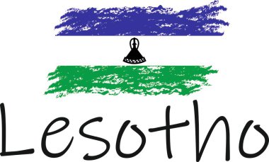 lesotho bayrak logosu ve vektörü 