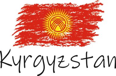 Kırgızistan bayrak logosu ve vektörü 