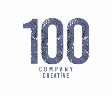 100 numaralı renkli simge tasarımı. Vektör illüstrasyonu.