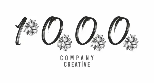 1000 Numara Bağlı Yaprak Logosu, Siyah renk, eşsiz tasarım