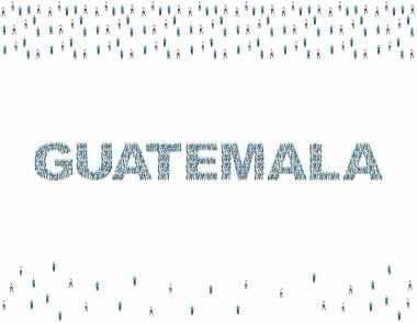 Guetamala bayrak renginde büyük bir insan grubunun resmi