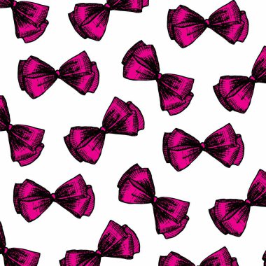 Arka planda pembe fiyonklu pürüzsüz desen. Tekstil için modaya uygun bir baskı tasarımı.