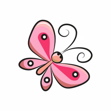 kırmızı pembe kelebek vektör çizimi