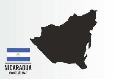 Ncaragua bayrağı ve harita vektörü