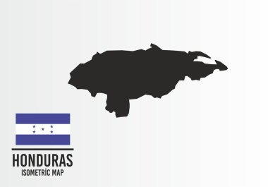 Honduras bayrağı ve harita vektörü