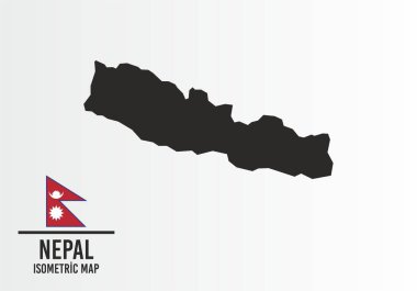 Nepal bayrağı ve harita vektörü