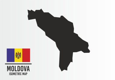 Moldova bayrağı ve harita vektörü