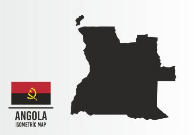 Angola bayrağı ve harita vektörü