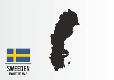 Sweeden bayrağı ve harita vektörü