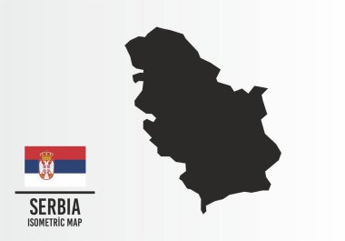 Serba bayrağı ve harita vektörü