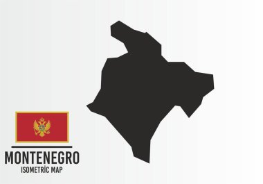 Karadağ bayrağı ve harita vektörü