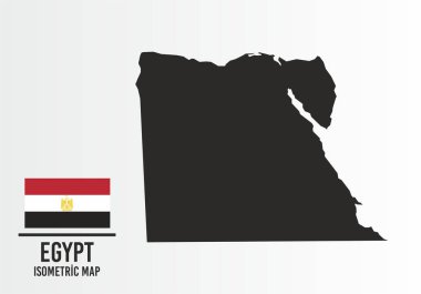 Mısır bayrağı ve harita vektörü