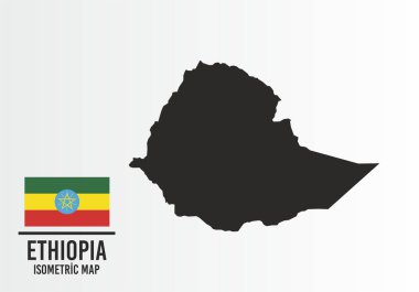 Etiyopya bayrağı ve harita vektörü