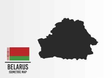 Belarus bayrağı ve harita vektörü.