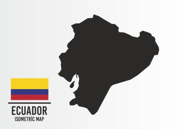 Ekvador bayrağı ve harita vektörü.