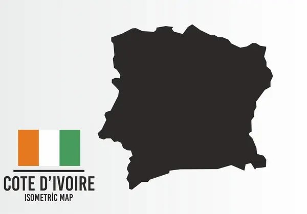 Cote D 'vore bayrağı ve harita vektörü.