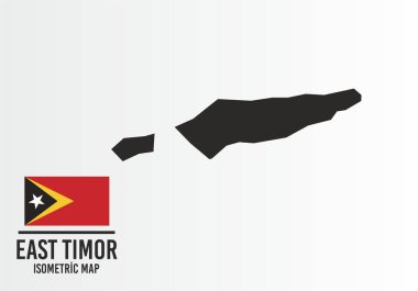 Doğu Tmor bayrağı ve harita vektörü