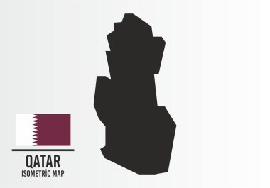 Katar bayrağı ve harita vektörü