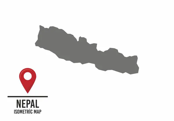 Nepal vektör haritası, işaretli ülke haritası. vektör illüstrasyonu.