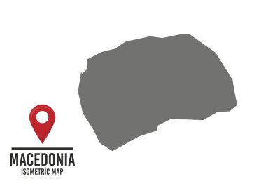 Macedona vektör haritası çizimi, işaretli ülke haritası. vektör illüstrasyonu.