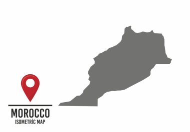 Fas vektör haritası, işaretli ülke haritası. vektör illüstrasyonu.