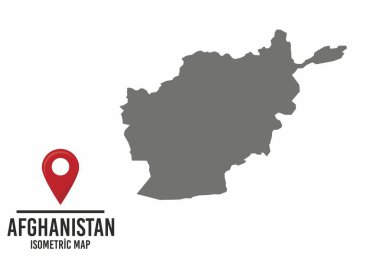 Afgan vektör haritası, işaretli ülke haritası. vektör illüstrasyonu.