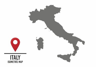 İtalya vektör haritası çizimi, işaretli ülke haritası. vektör illüstrasyonu.