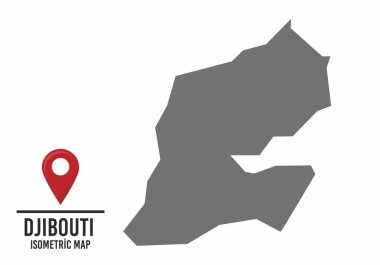 Djbout vektör haritası çizimi, işaretli ülke haritası. vektör illüstrasyonu.