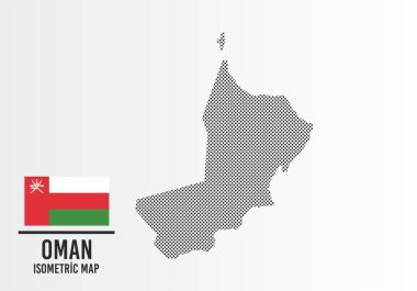 Umman bayrağı ve harita vektörü