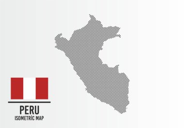 Peru bayrağı ve harita vektörü