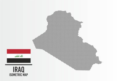 Irak bayrağı ve harita vektörü
