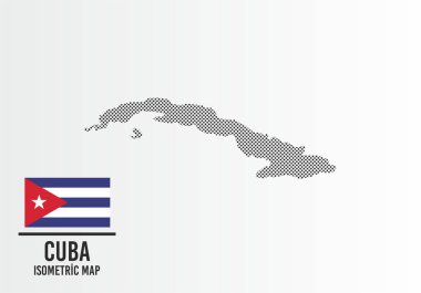 Küba bayrağı ve harita vektörü