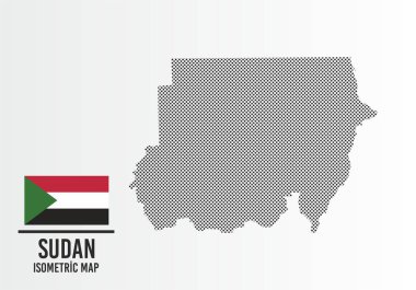 Sudan bayrağı ve harita vektörü