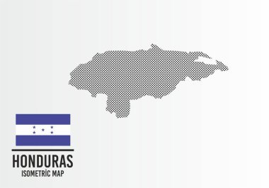 Honduras bayrağı ve harita vektörü