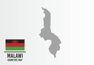 Malaw bayrağı ve harita vektörü